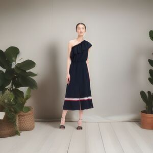 Tommy Hilfiger ONE Shoulder Dress Sz 6 Black  NWT